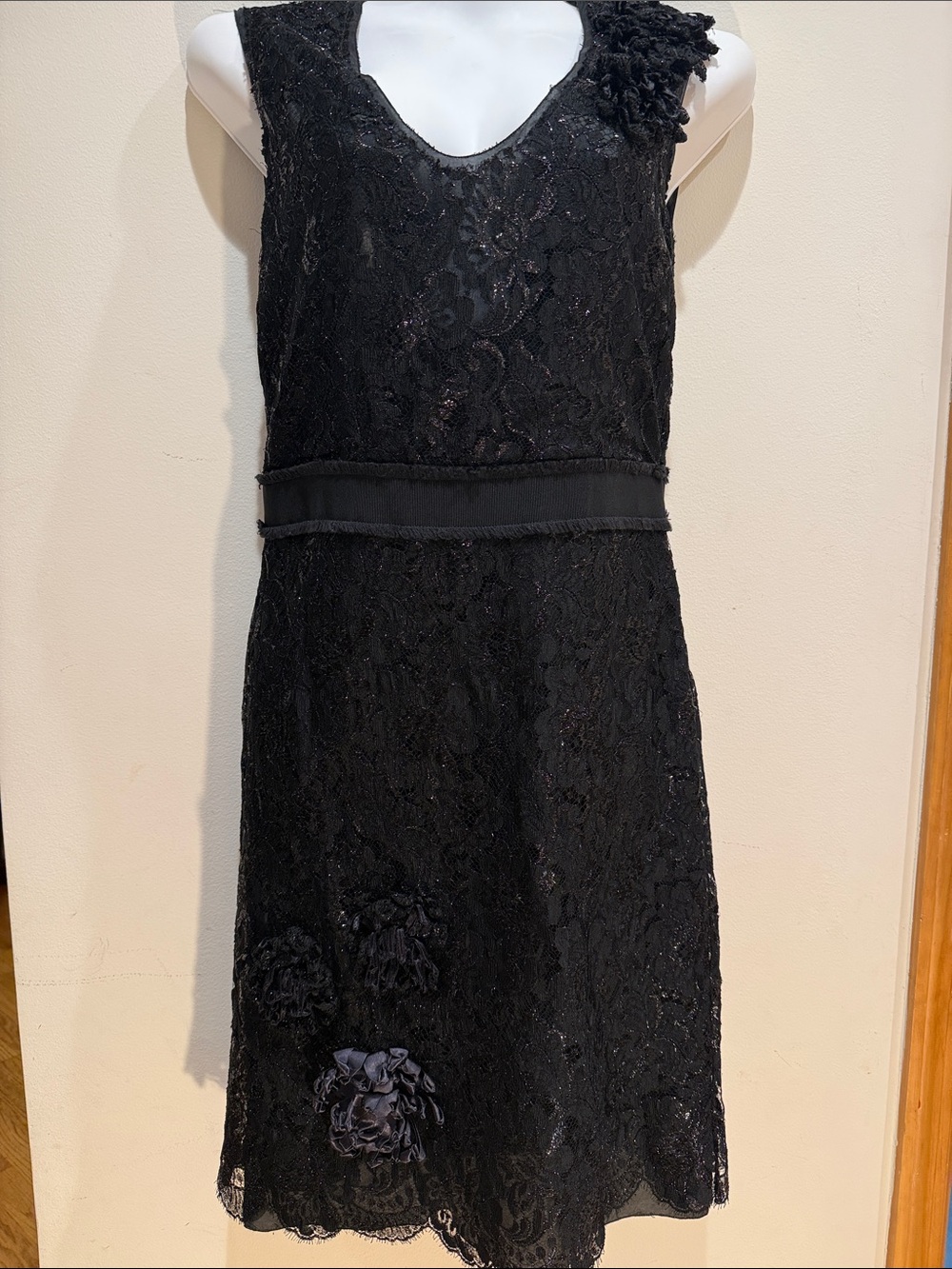 Moschino Elegant Black Lace Mini Dress
